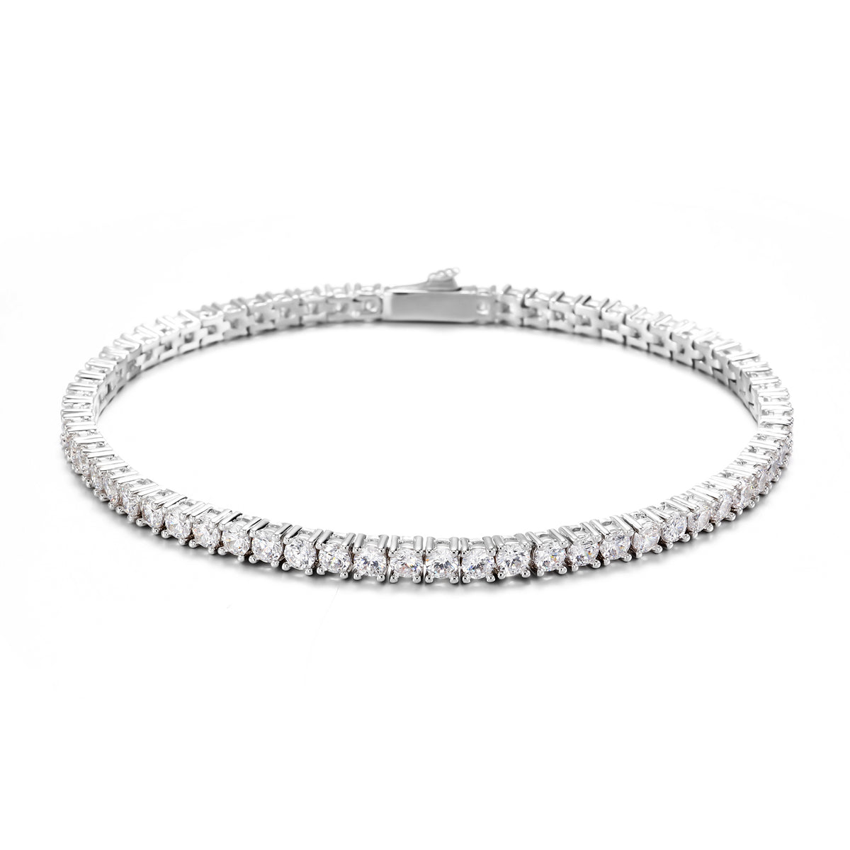 925 Silver 3mm Moissanite Tennis Bracelet
