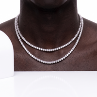 925 Silver 3mm Moissanite Tennis Chain