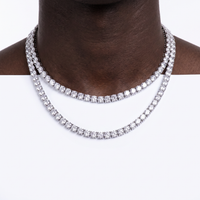 925 Silver 5mm Moissanite Tennis Chain