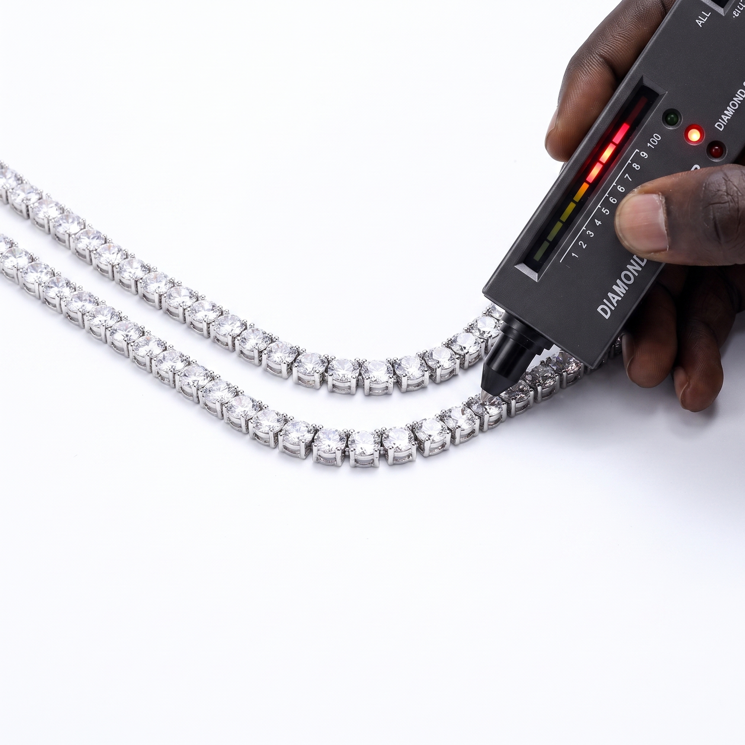 925 Silver 5mm Moissanite Tennis Chain